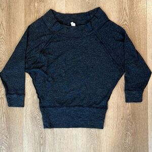 Free People Women’s Wide Neck Off Shoulder Heather Gray Sweatshirt Size XS